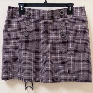 GAP Plaid Pencil Skirt in Taupe and Purple
